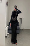 OUDE WAAG Core Velvet New Jet Sleeping skirt OW-23SS-SK05 Black